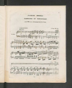 "Yankee Doodle." Fantaisie et Variations pour Flûte avec Accompagnement de Piano. [Piano.]