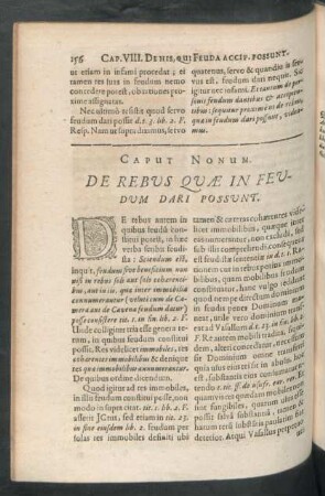 Caput Nonum. De Rebus Quae In Feudum Dari Possunt