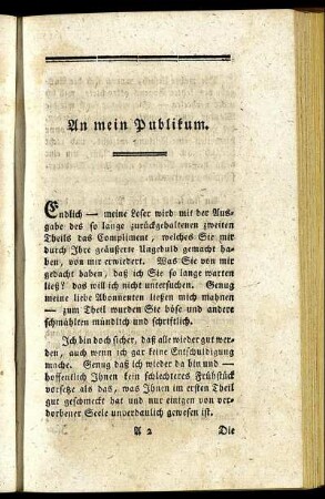 An mein Publikum.