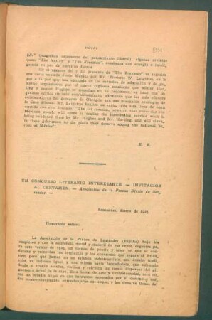 Un concurso literario interesante - Invitación al certamen - Asociación de la Prensa Diaria de Santander