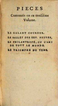 Theatre De Monsieur Le Grand, Comédien du Roy, 3