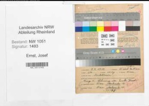 Entnazifizierung Josef Ernst , geb. 07.09.1912 (Kellner)