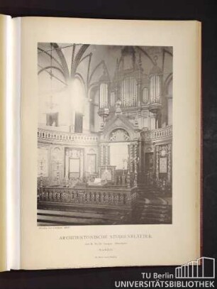 Architektonische Studienblätter. Serie III, No. 135. Synagoge. Allerheiligstes. Danzig.