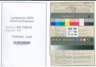 Entnazifizierung Josef Feldmeier , geb. 17.06.1904 (Angestellter)