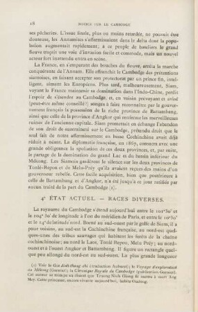 4. État actuel. - Races diverses