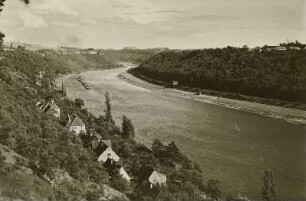 Das Elbtal bei Pirna-Posta. Blick flussaufwärts