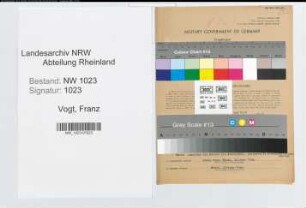 Entnazifizierung Franz Vogt , geb. 27.11.1884 (Handelsvertreter)
