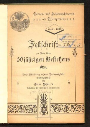Festschrift zur Feier seines 50jährigen Bestehens : 1849 - 1899