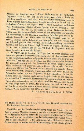 501-502 [Rezension] Valeske, Ulrich, Die Stunde ist da