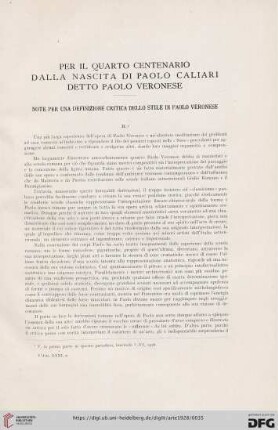 31: Per il quarto centenario dalla nascita di Paolo Caliari detto Peolo Veronese : note per una definizione critica dello stile di Paolo Veronese