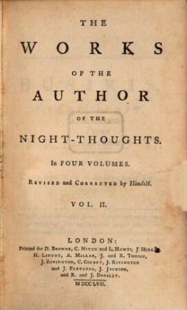 The Works Of The Author Of The Night-Thoughts : In Four Volumes. 2