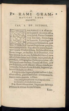 P. Rami Grammaticae Liber Primus.