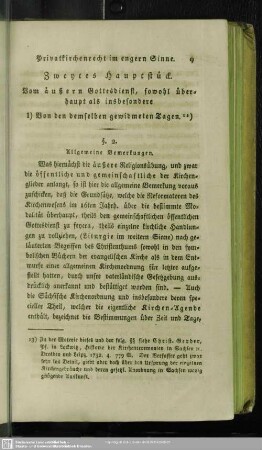 Zweytes Hauptstück. Vom äußern Gottesdienst, sowohl überhaupt als insbesondere