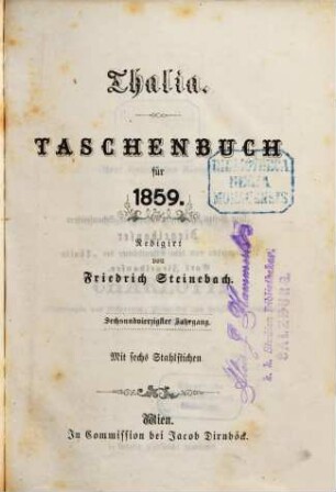 Thalia : Taschenbuch für d. Jahr ..., 1859 = Jg. 46
