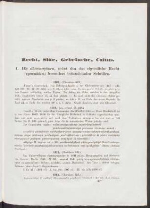 Recht, Sitte, Gebräuche, Cultus