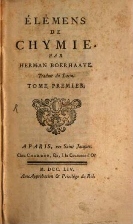 Elémens de chymie, 1