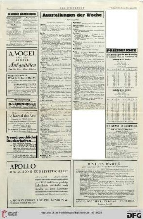 Nr. 34 (23. Aug. 1931), S. 4: Preisberichte