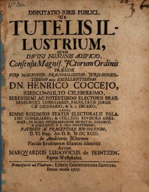 Disp. iur. publ. de tutelis illustrium