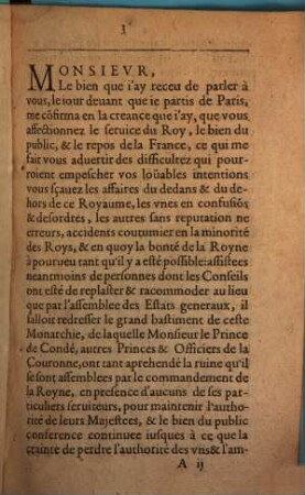 Le Manifeste De Monsievr Le Prince, Envoyée A Monsieur le Cardinal de Ioyeuse. Ensemble la lettre de Monsieur de Boüillon, enuoyee à Madame de la Trimoüille