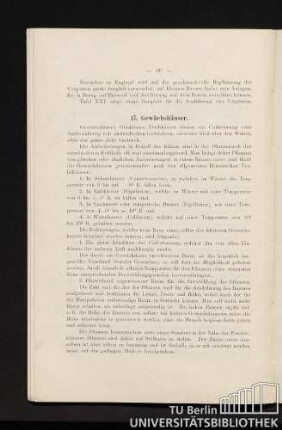 17. Gewächshäuser.