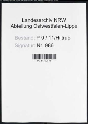 Sterberegister Standesamt Hiltrup