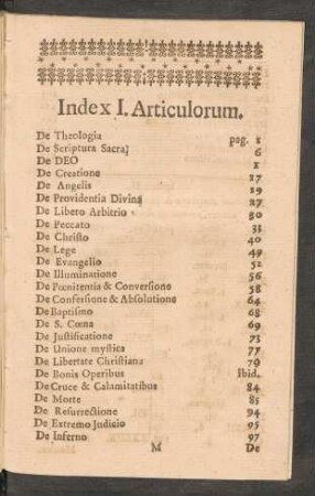 Index I. Articulorum