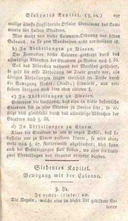Siebentes Kapitel. Bewegung mit der Colonne.