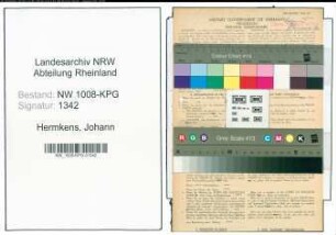 Entnazifizierung Johann Hermkens , geb. 30.09.1885 (Bahnschaffner)