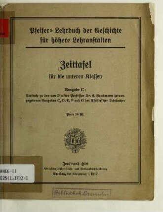 [Unterstufe]: Zeittafel für die unteren Klassen