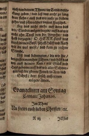 Evangelium am Sontag Cantate/ Johan. 16.