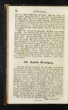 Sachliche Berichtigung