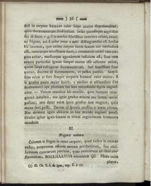 III. Frigoris natura.