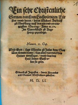 Ein sehr Christenliche Sermon