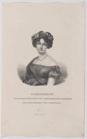 Bildnis der Alexandrine Erbgrossherzogin von Mecklenburg Schwerin