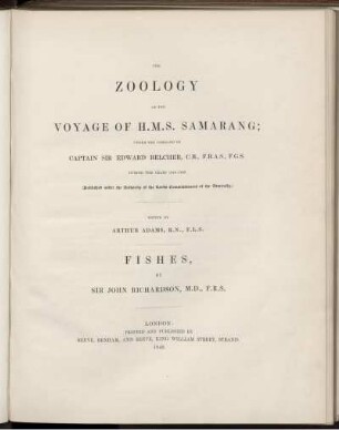 [2]: The zoology of the voyage of H. M. S. Samarang; under the command of Captain Sir Edward Belcher, during the years 1843-1846. [2]