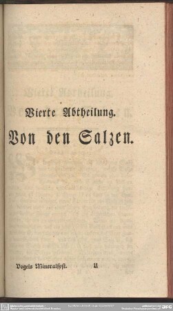 Vierte Abtheilung. Von den Salzen
