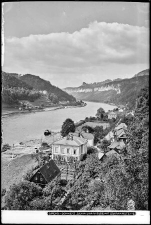 Schmilka an der Elbe und Schrammsteine