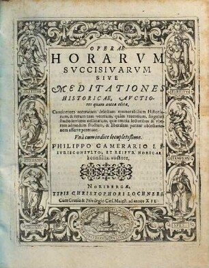 Operae Horarvm Svccisivarvm, Sive Meditationes Historicae, Avctiores quam antea editae : Continentes accuratum delectum memorabilium Historiarum, & rerum tam veterum, quàm recentium ... Vnà cum indice ...