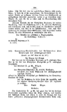 Competenz-Verhältnisse bei Beschwerden über Mißbrauch des Züchtigungsrechts : [IV. Elementarschulwesen]