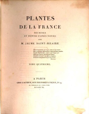 Plantes de la France : décrites et peintes d'après nature, 4
