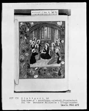 Stundenbuch — Pfingstwunder, Folio 14verso