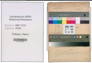 Entnazifizierung Heinz Thiesen , geb. 10.06.1910 ()