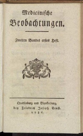 Zweiten Bandes erstes Heft