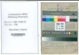 Entnazifizierung Hanns Baurmann , geb. 19.01.1896 (Versicherungsangestellter)