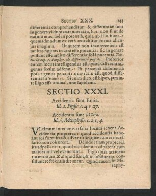Sectio XXXI. - XL.