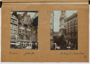 Wohnhaus Holborn Road, London. St. Margaret’s Church, London: Ansichten (aus: Skizzen- und Fotoalbum 26)