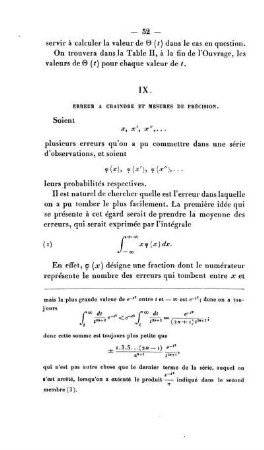 IX. Erreur a Craindre et Mescures de Précision.