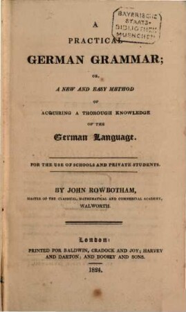A Practical German Grammar
