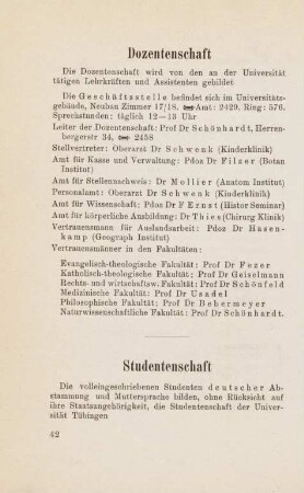 42-43, Studentenschaft