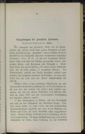 II. Ausgrabungen bei Harpstedt, Hannover